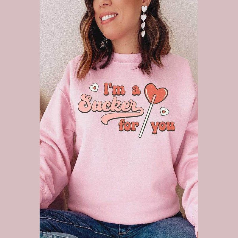 Valentine's Day Plus Size - I'M A Sucker For You Graphic - VacationGrabs