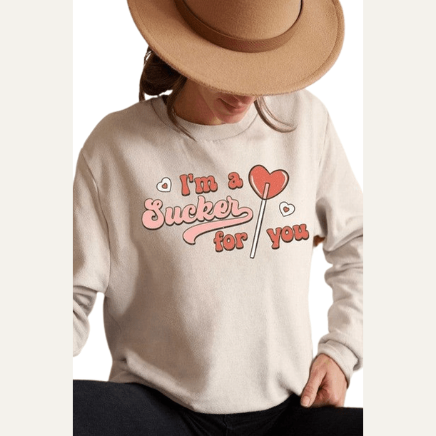 Valentine's Day Plus Size - I'M A Sucker For You Graphic - VacationGrabs