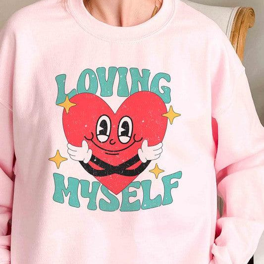 Women's Sweatshirts & Hoodies Valentine's Day Plus Size - Loving Myself Graphic Sweatshirt