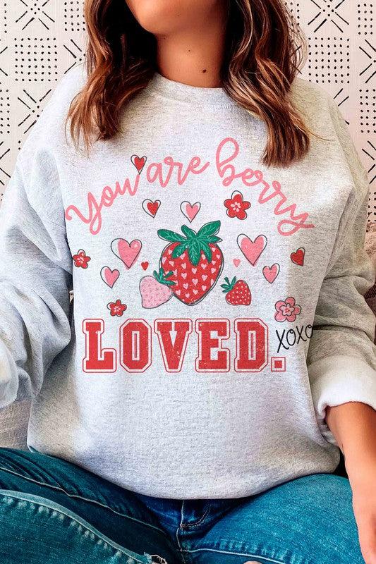 Women's Sweatshirts & Hoodies Valentine's Day Plus Size - You Are Berry Loved Graphic Sweatshirt