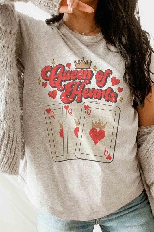 Women's Sweatshirts & Hoodies Valentine's Day Queen Of Hearts Graphic T-Shirt