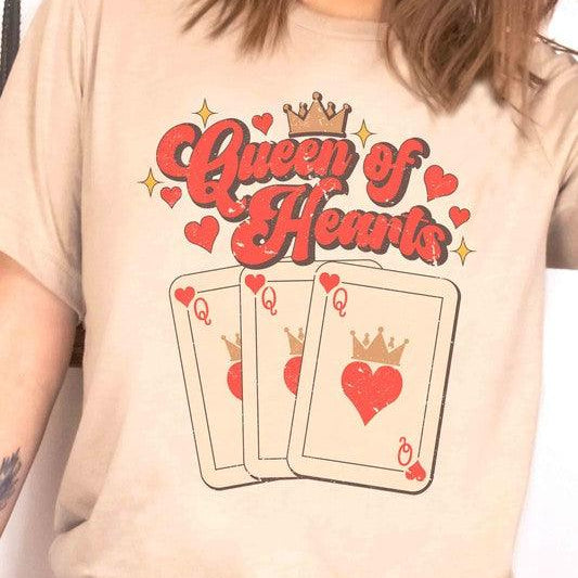 Women's Sweatshirts & Hoodies Valentine's Day Queen Of Hearts Graphic T-Shirt