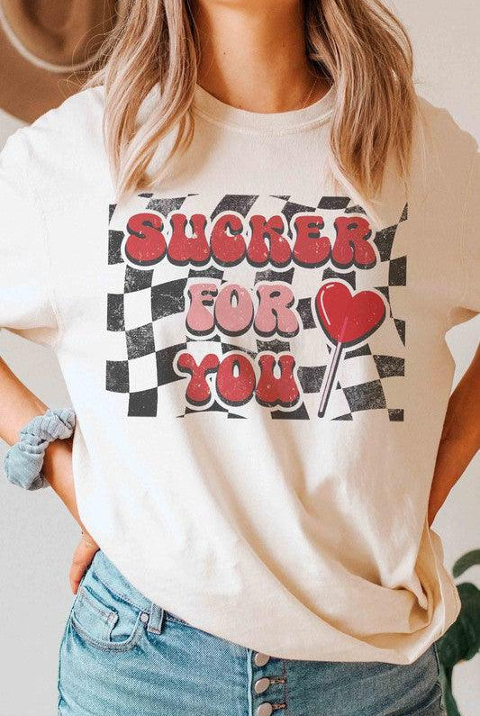 Women's Sweatshirts & Hoodies Valentine's Day Sucker For You Graphic T-Shirt