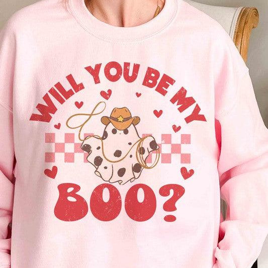 Women's Sweatshirts & Hoodies Valentine's Day Will You Be My Boo Graphic Sweatshirt