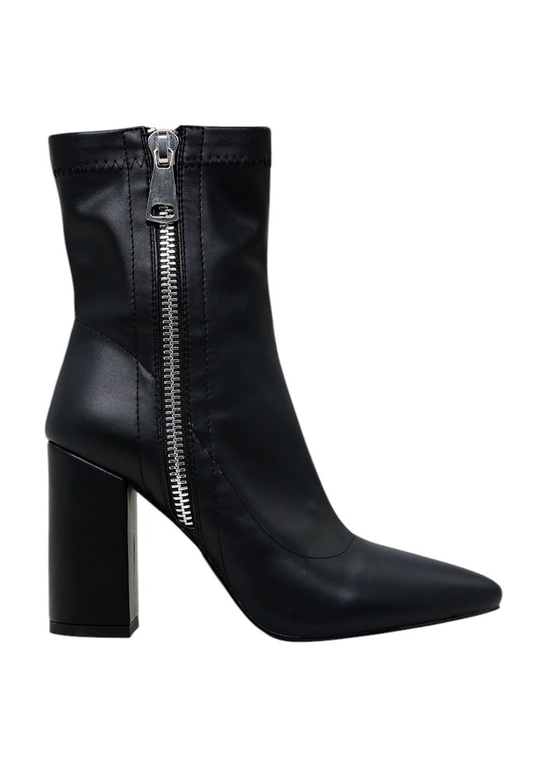 Valeria Pointed Toe High Ankle Boots With Side Zipper