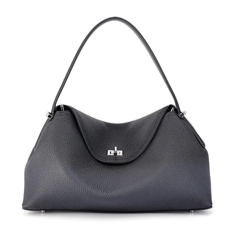 Black vegan leather handbag, stylish accessory for everyday use
