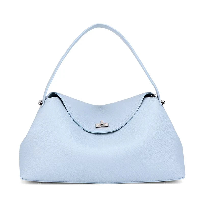 Light blue vegan leather handbag for stylish everyday use