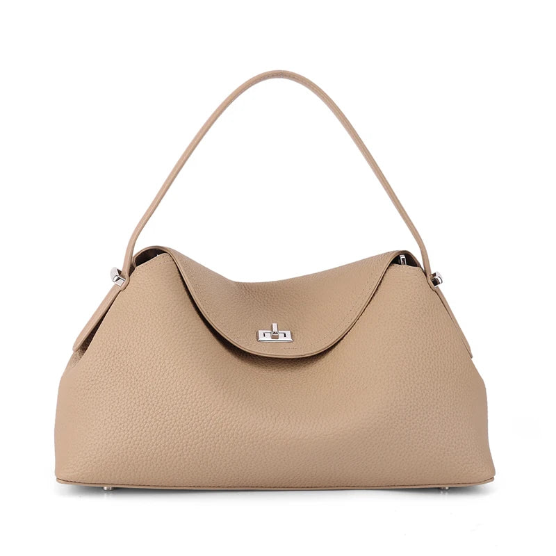 Beige vegan leather handbag, perfect for everyday use