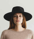 Stylish Women's Vegan Panama Hat in Black for a chic and eco-friendly look