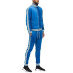 Velour Track Sets Status Print Warm Up Suits - VacationGrabs