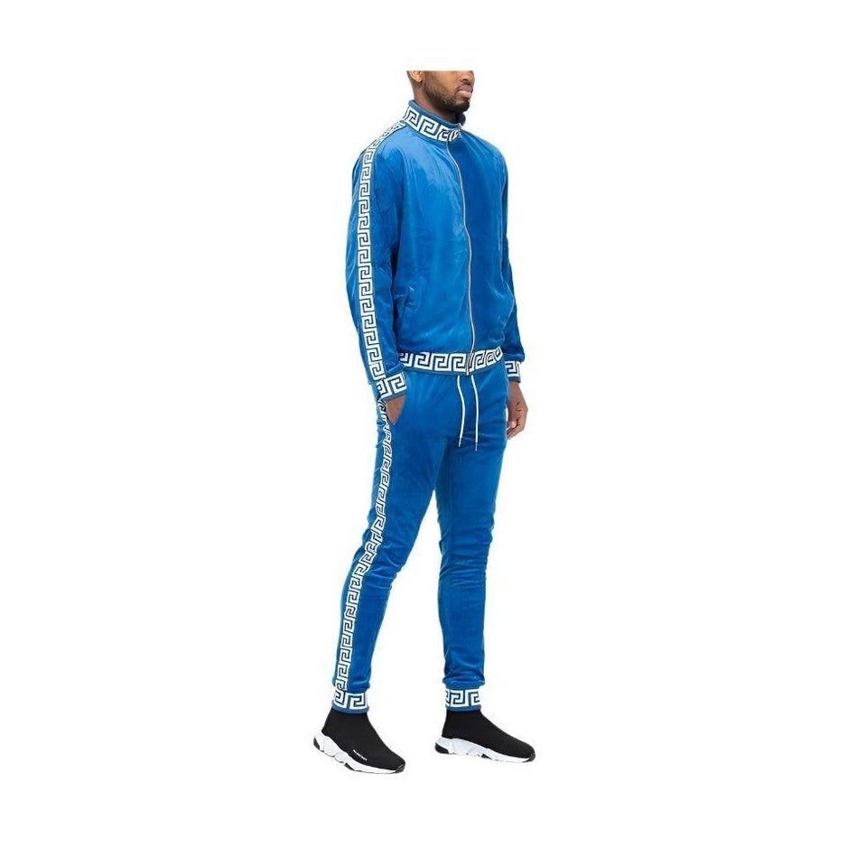 Velour Track Sets Status Print Warm Up Suits - VacationGrabs