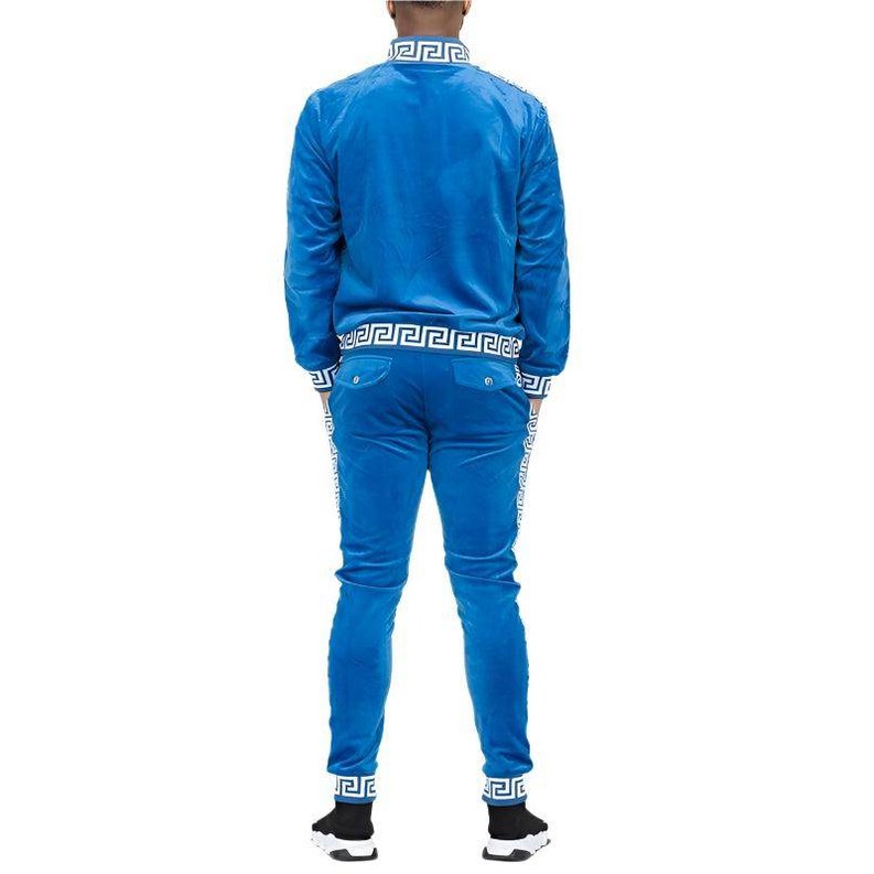 Velour Track Sets Status Print Warm Up Suits - VacationGrabs