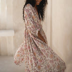 Women's floral maxi dress, lightweight fabric, perfect for vacation