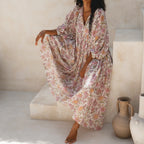 Women's floral maxi dress, lightweight fabric, perfect for summer gatherings