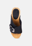 London Rag braided leather slide clogs with a stylish woven design and buckle detail