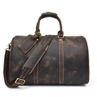 VacationGrabs leather duffel bag designed as carryon luggage bags for travel with adjustable strap and sturdy handles