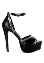 Cinderella embellished stiletto sandals in black for elegant occasions