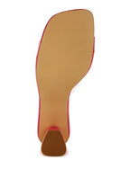 Rag Company clear strap slip on heels with pink glossy finish