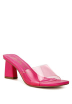 Women's pink clear strap slip on heels for stylish summer outings