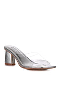 Rag Company clear strap slip on heels in silver, perfect for stylish outings