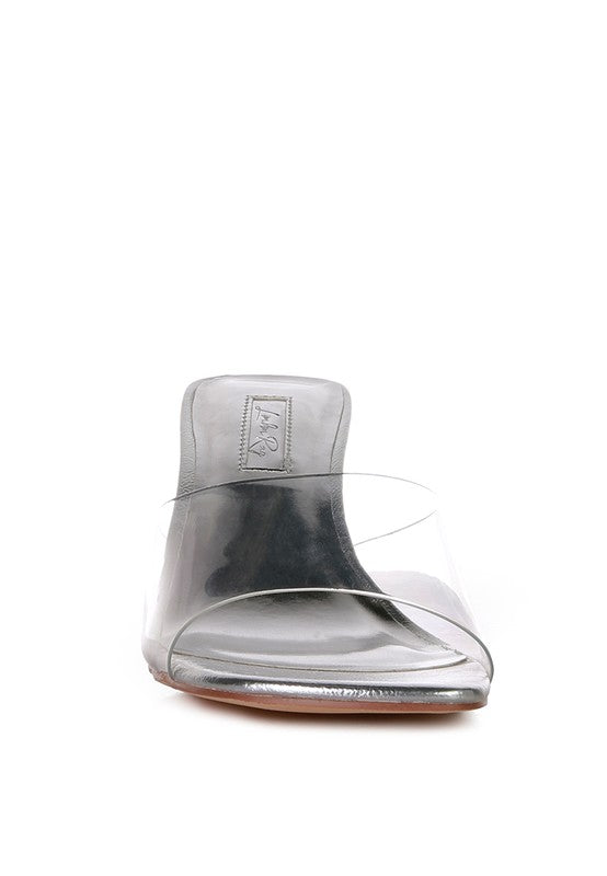 Women's clear strap slip on heels for stylish, casual wear