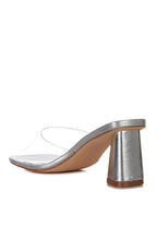 Women's clear strap slip on heels in silver for stylish occasions
