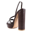 Rag Company elegant high heeled sandals in brown with a stylish platform and sleek straps
