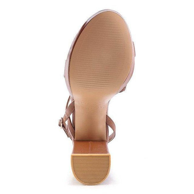 Bottom view of Rag Company elegant high heeled sandals with a stylish design and comfortable sole