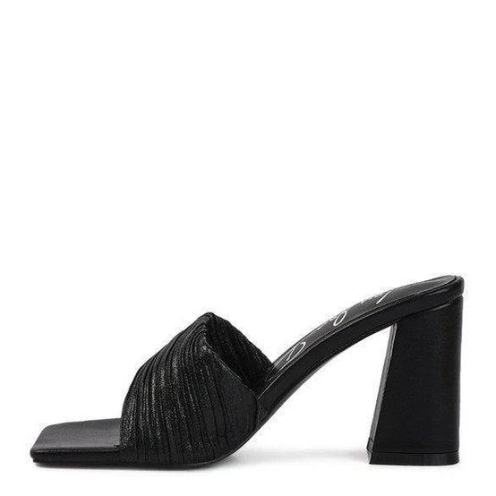Rag Company Black Heels with Textured Design, perfect as elegant vacation footwear