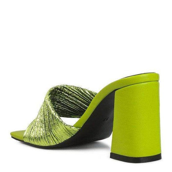 Rag Company Women's Heels in Bright Green, perfect as elegant vacation footwear with a stylish design