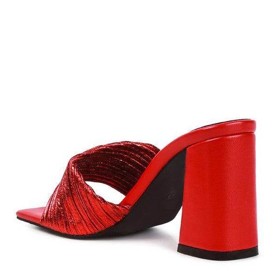 Rag Company Red Heels with Textured Detail, Perfect as elegant vacation footwear