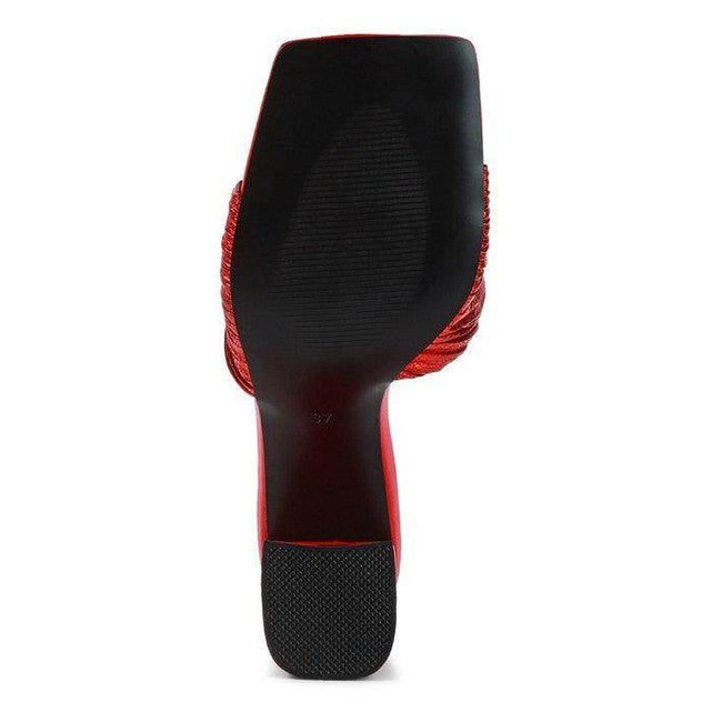 Rag Company red women's heels with a stylish design, perfect for elegant vacation footwear