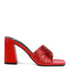 Rag Company Red Heels with Twisted Strap Design, Ideal as elegant vacation footwear