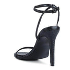 Rag Company elegant vacation sandals with a sleek black design and high stiletto heel