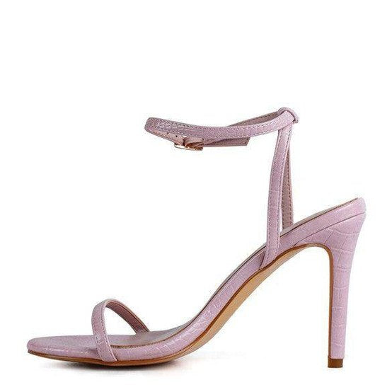 Rag Company elegant vacation sandals in light pink with thin ankle strap and high heels
