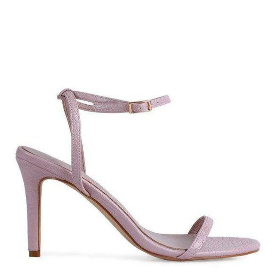 Rag Company elegant vacation sandals in soft pink with slender ankle strap and high heels