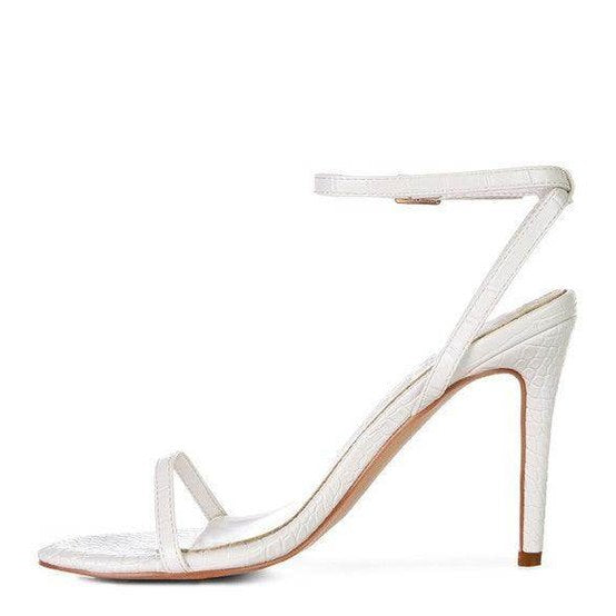 Rag Company elegant vacation sandals in white with a stylish ankle strap and high heel design