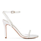 Rag Company elegant vacation sandals in white with thin straps and high heels for stylish summer outings