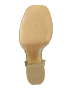 Rag Company embellished ankle strap heels in gold for stylish wear