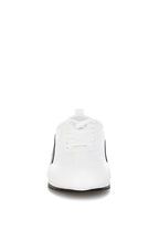 Women's white faux leather lace-up sneakers for casual wear