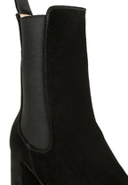 Rag Company Gaven suede boots featuring a sleek black design and stylish ankle height