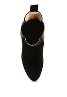 Top view of Gaven suede boots featuring a sleek design and comfortable fit for women