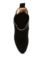 Top view of Gaven suede boots featuring a sleek design and comfortable fit for women