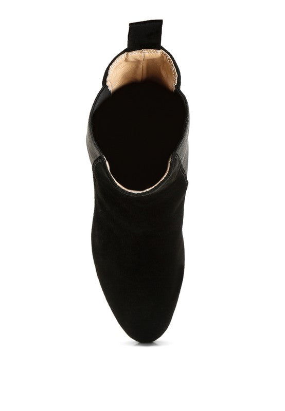 Top view of Gaven suede boots featuring a sleek design and comfortable fit for women