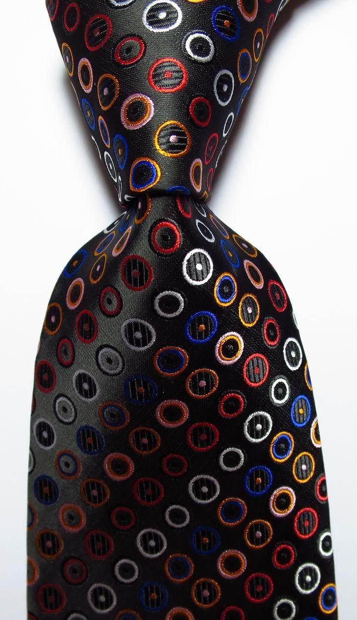 VacationGrabs gold green necktie set with a stylish polka dot pattern in vibrant colors
