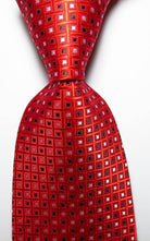 VacationGrabs Men's Red Necktie with Pattern, ideal for pairing with the gold green necktie set