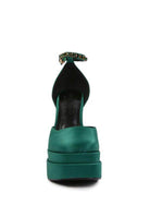 Stylish Green Martini Sandals with a platform design and ankle strap for a chic look
