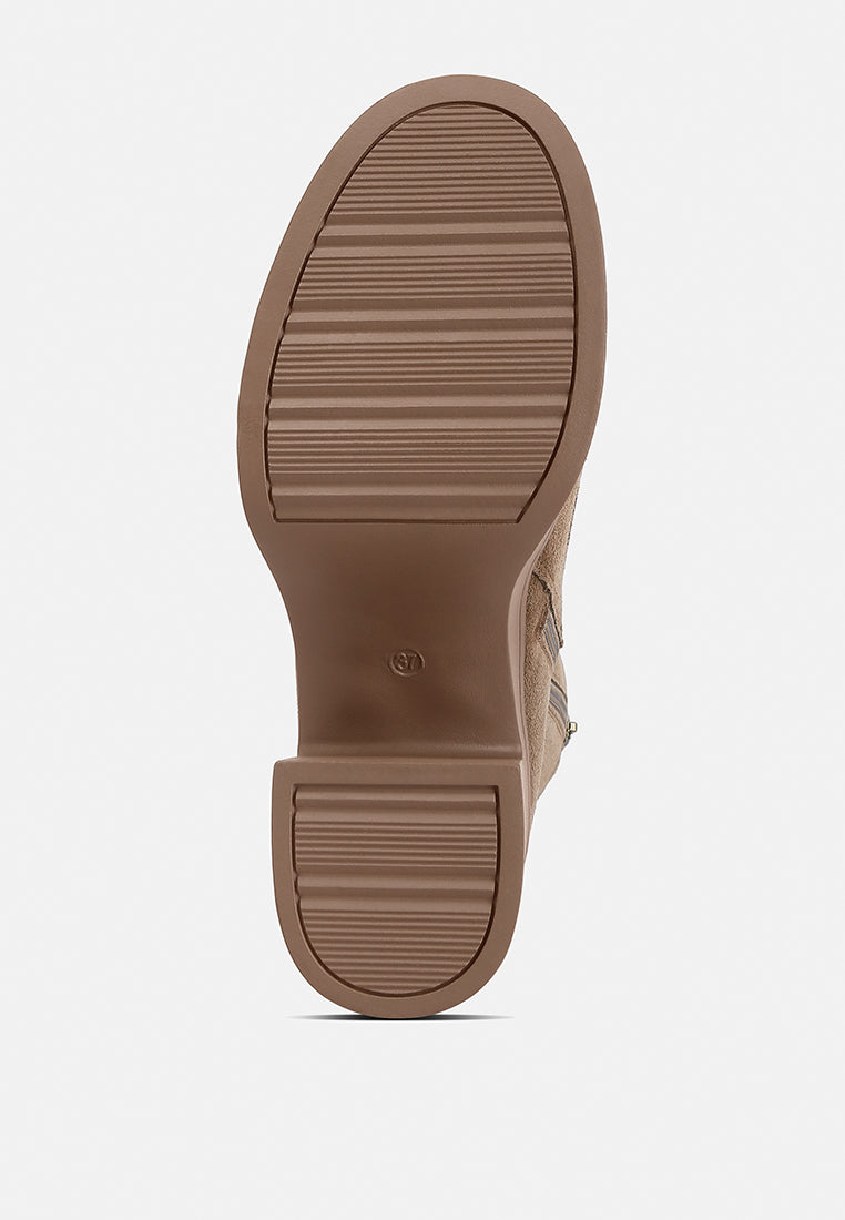 Sole of London Rag International high ankle platform boots with a textured grip for stability