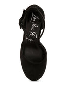 Women's black interchangeable ankle strap platform sandals for versatile styling