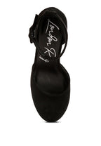 Women's black interchangeable ankle strap platform sandals for versatile styling